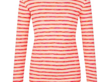 Mads Nørgaard 2x2 Cotton Stripe Talino Bluse Stripe Diva Pink For Sale